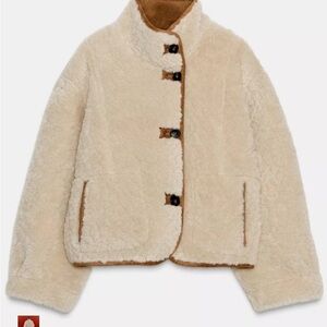 Zara Cream Shearling Jacket